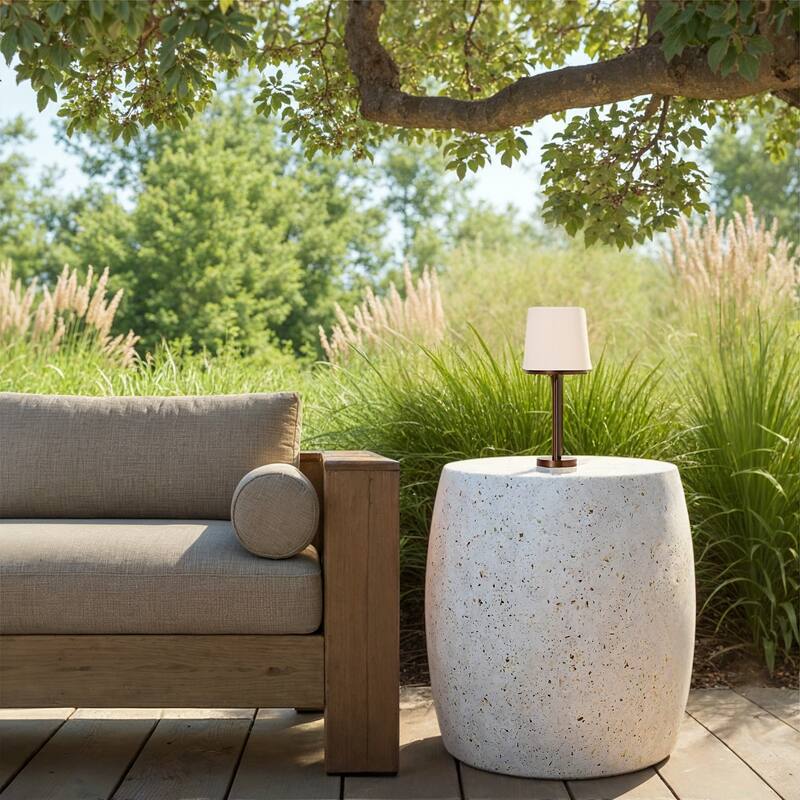 Mixx - Pebble End Table - Ivory Terrazzo