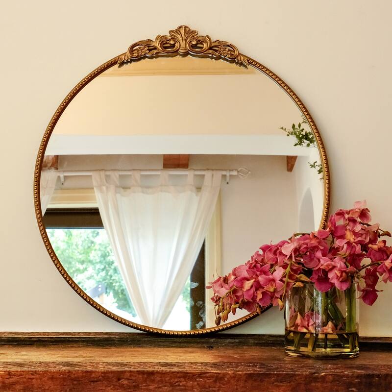 Ornate Wall Mirror Baroque Vintage Mirror - 32X30 - Gold