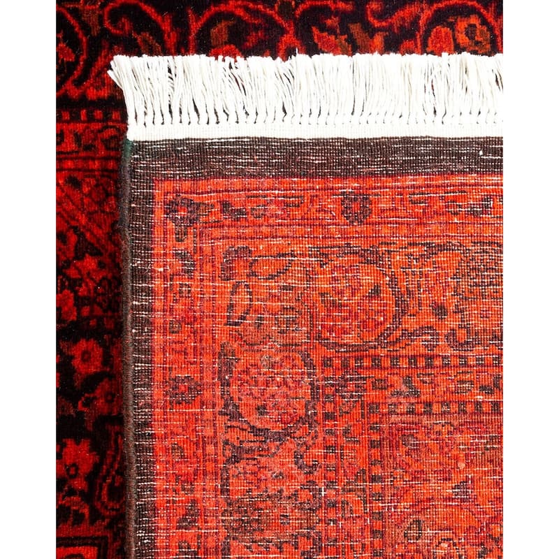 Overton Hand Knotted Wool Vintage Inspired Modern Contemporary Overdyed Orange Area Rug - 3' 2" x 5' 2"