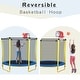 preview thumbnail 4 of 7, 5.5FT Trampoline for Kids - 65" Outdoor & Indoor Mini Toddler Trampoline with Enclosure, Basketball Hoop and Ball Included