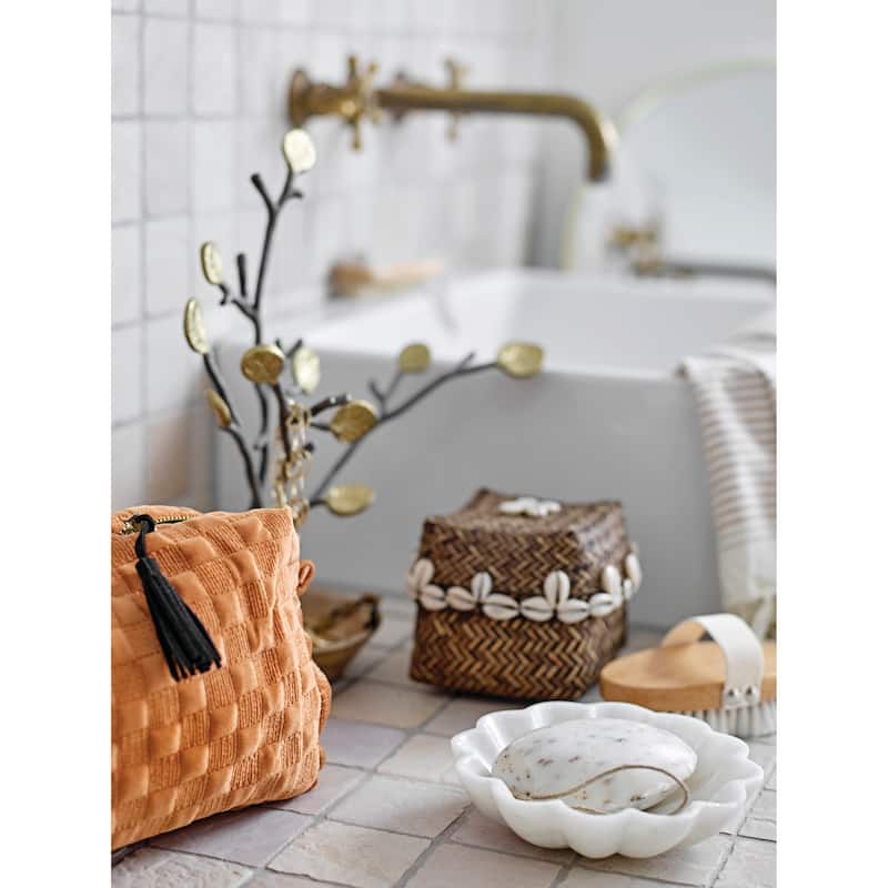 Carved Marble Flower Shape Dish