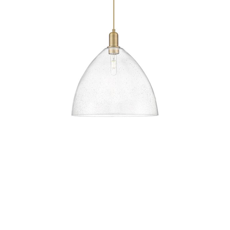 Innovations Lighting 716-1P-18-16 Bristol Pendant Bristol 16" Wide - Brushed Brass / Seedy