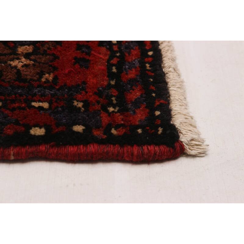 ECARPETGALLERY Hand-knotted Andelz Black, Copper Wool Rug - 3'5 x 9'8