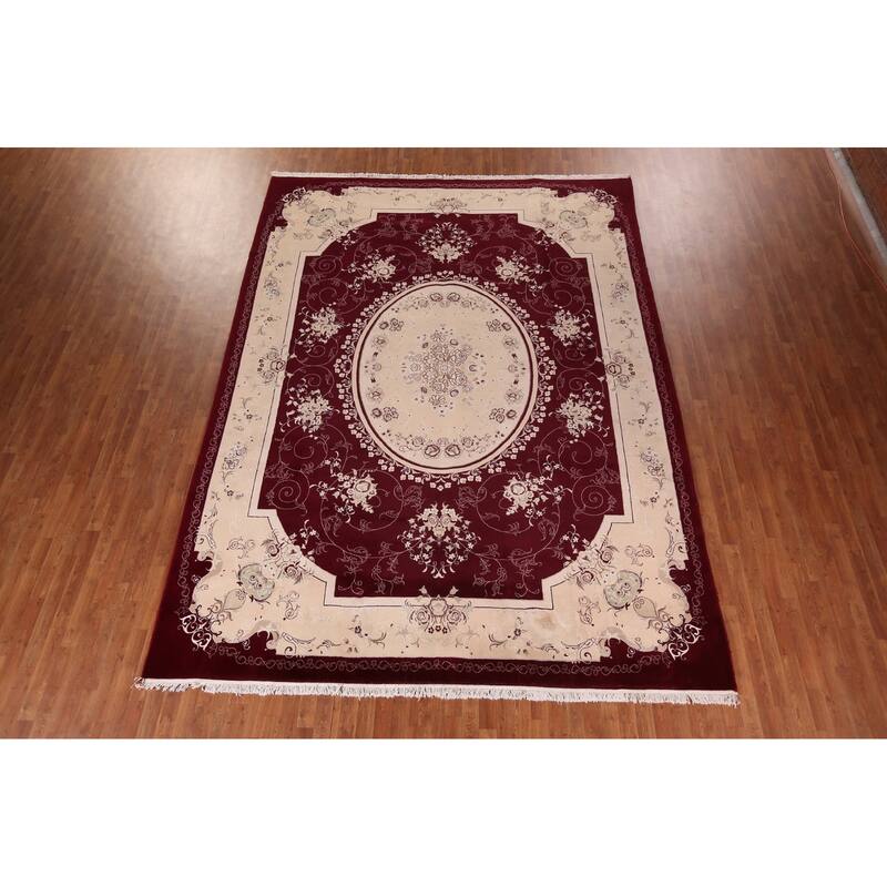 Victorian Style Floral Kashan Turkish Area Rug Machine Made Carpet - 9'9" x 13'3"