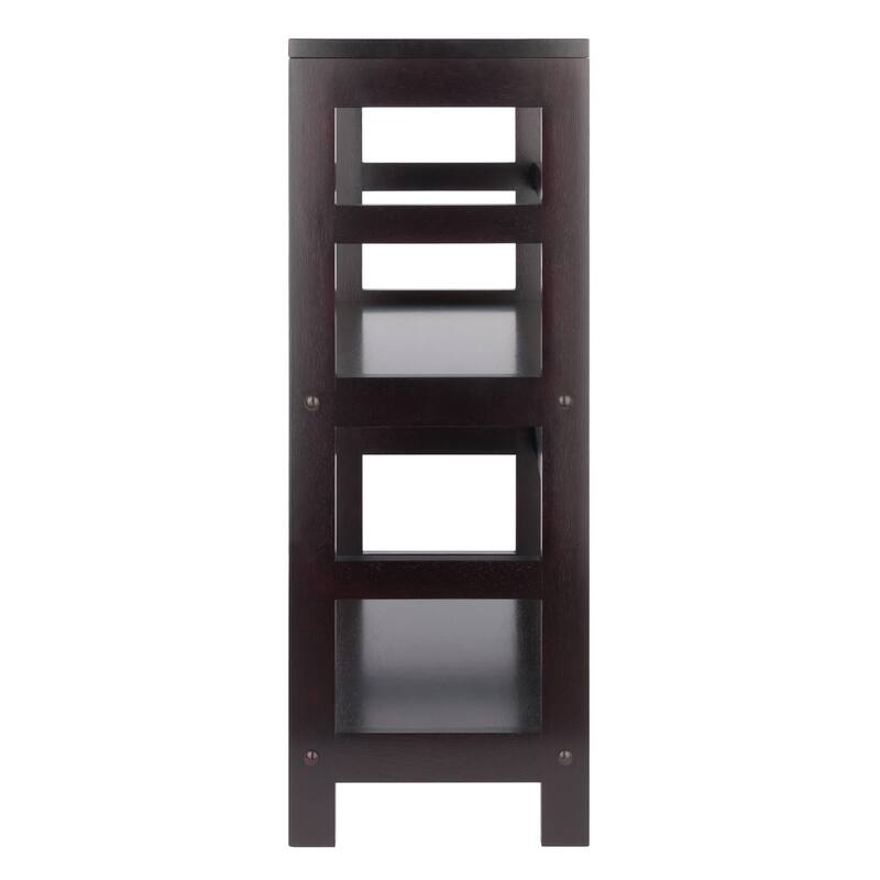 Leo Wide 2-Tier Storage Shelf, Espresso - 25.2 x 11.22 x 29.21 inches
