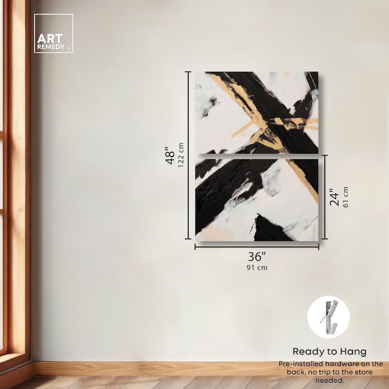 Weight of Black III Canvas Set of 2 by Art Remedy, Gallery Wrapped