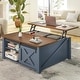 preview thumbnail 16 of 51, Coffee Table Lift Top Square Center Table Barn Door Adjustable Shelves