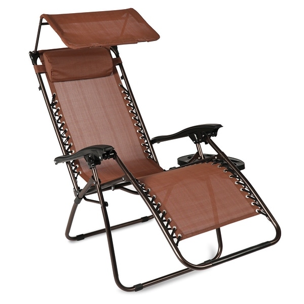 Shop BELLEZE Zero Gravity Chair Shade Blocker Folding Chair Folding Chair Bungee Suspension 