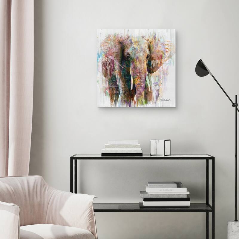 Elephant Portrait by Pat Cockrell Canvas Art Print