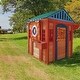 preview thumbnail 6 of 4, Outdoor Playhouse for Kids Pretend Play Wooden Game House with Canopy Working Door Windows Flowerpot Holder Gifts - brown