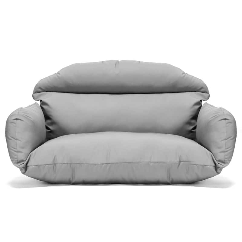 2-Person Hanging Egg Chair Cushion - Durable, Soft Outdoor Swing Seat Replacement - All Colors - Light Grey