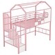 preview thumbnail 6 of 13, Twin Metal Loft Bed with Roof Design and Integrated Storage Box