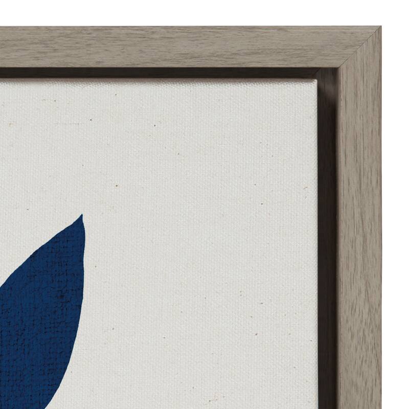 Kate and Laurel Sylvie Blue Botanical Framed Canvas