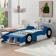 preview thumbnail 3 of 82, Twin/Full Race Car Bed with Wheels & Safety Rails - Pine Wood Frame