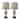 Brass Glass Urn Table Lamp- Oatmeal Shade 2 Pack