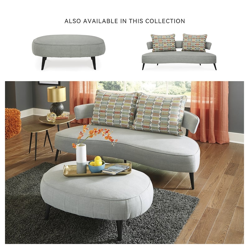Signature Design by Ashley Hollyann Mid-Century Modern Gray Oversized Ottoman