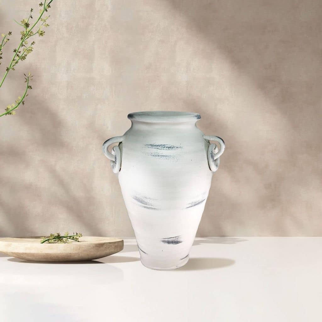 Ceramic Oblong Decorative Urn
