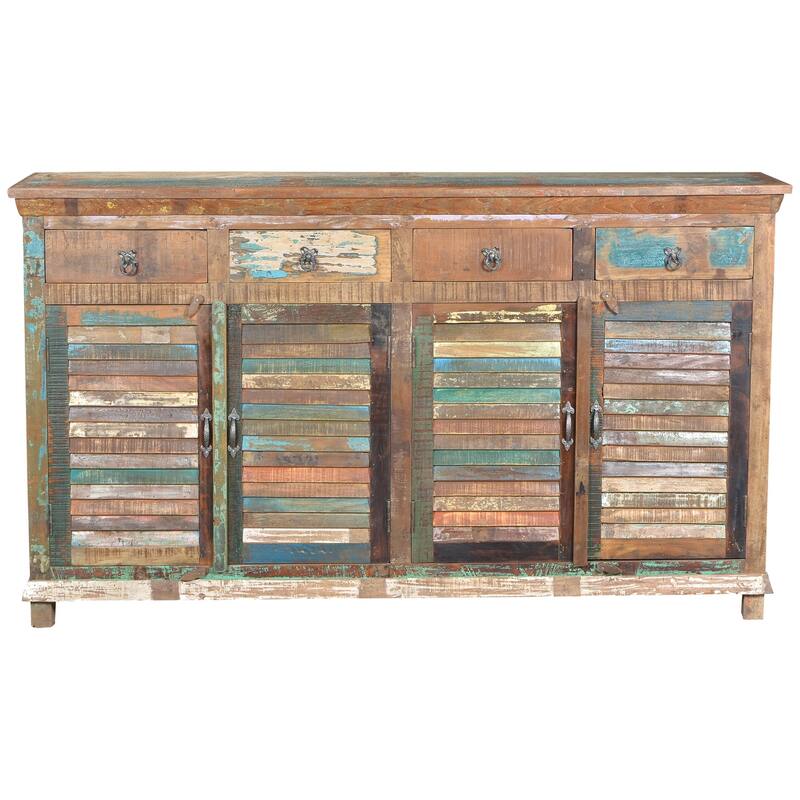 Lexington 4-Drawer 4-Door Shutter Sideboard, Recycled Multicolor