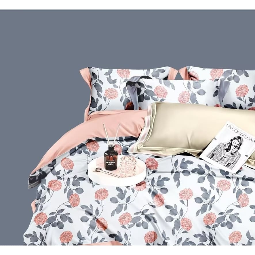 Munna Rose Only 100% Cotton Pink Reversible Comforter Set