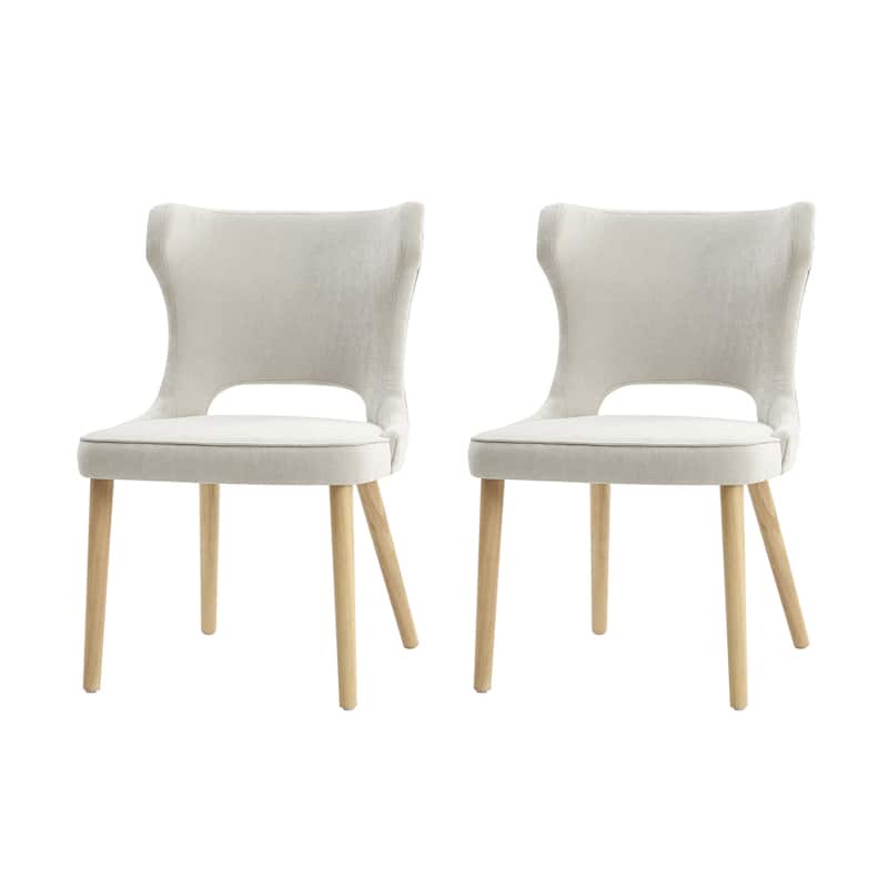 Rita Mid-century Modern Dining Chair with Solid Wood Legs Set of 2 by HULALA HOME