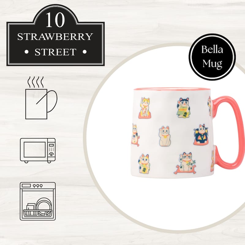 10 Strawberry Street Bella Animal Mugs, Set of 4