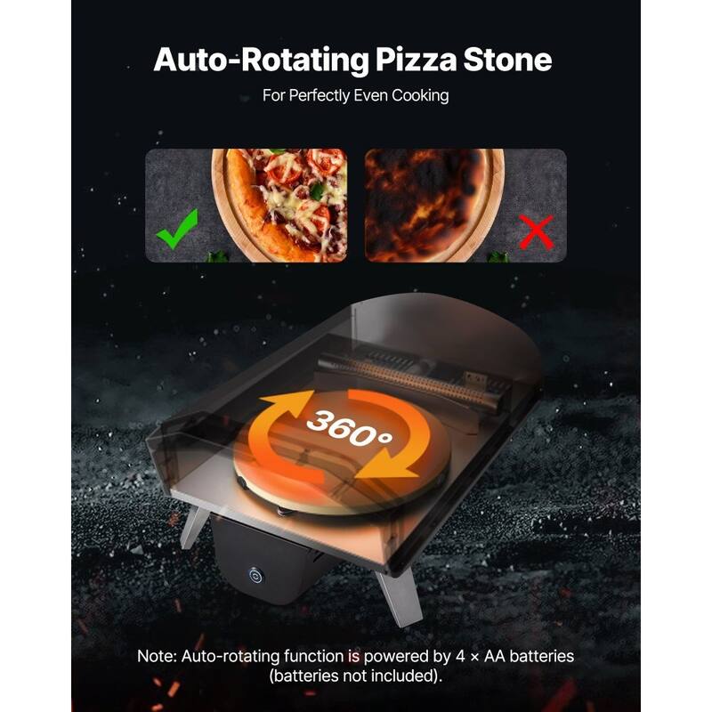 Portable Wood and Propane Pizza Oven with Built-In Thermometer for Outdoor Cooking - 29.1 x 15.4 x 26.2 in