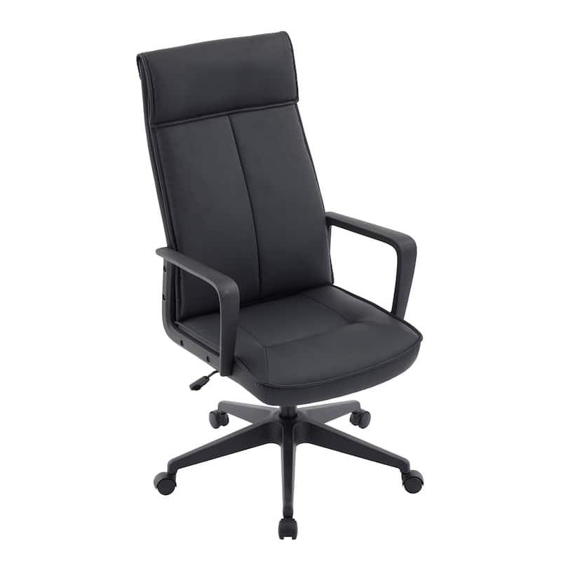 High-Back Leather/Polyester Office Chair Adjustable Height Swivel & Tilt Aiaria Series - N/A
