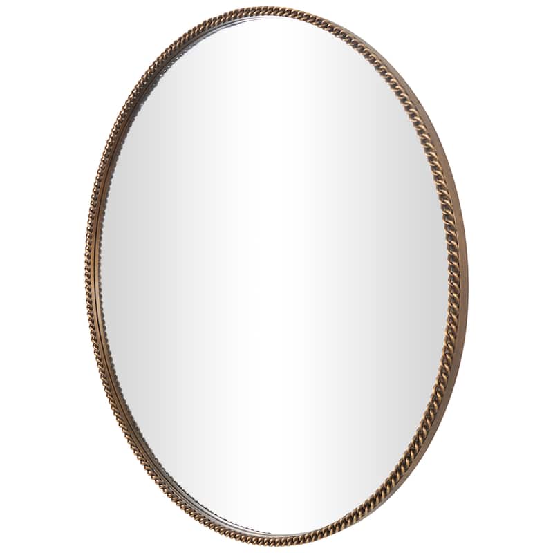 Gold Metal Room Wall Mirror with Linked Chain Frame