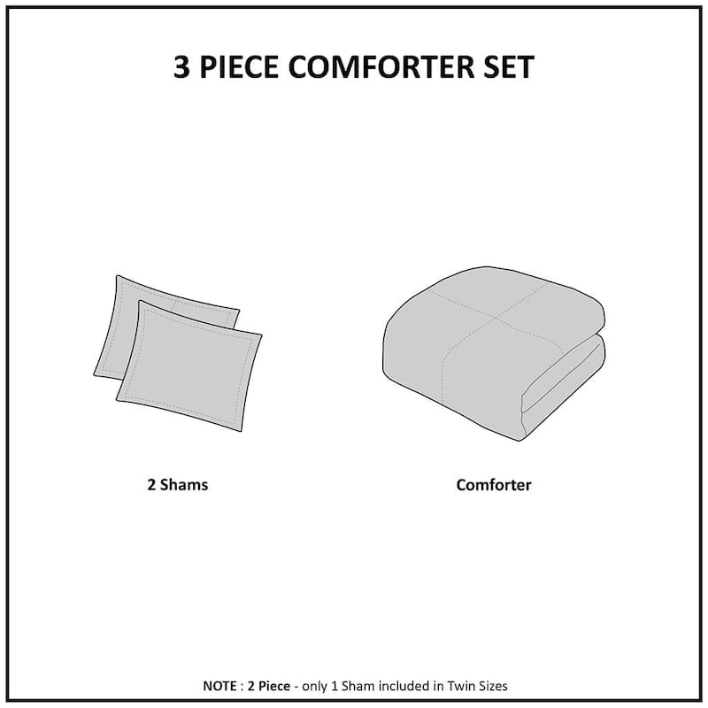 GDF Studio - Nea Cotton Printed Comforter Set with Tassel Trims