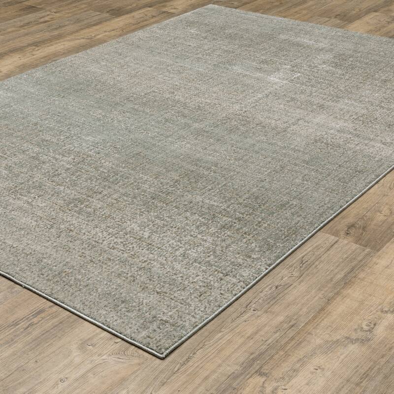 Melody Distressed Abstract Grey/ Blue Area Rug