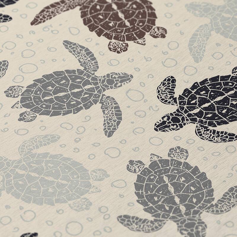 Indoor/ Outdoor Surfside Turtle Washable Rug New