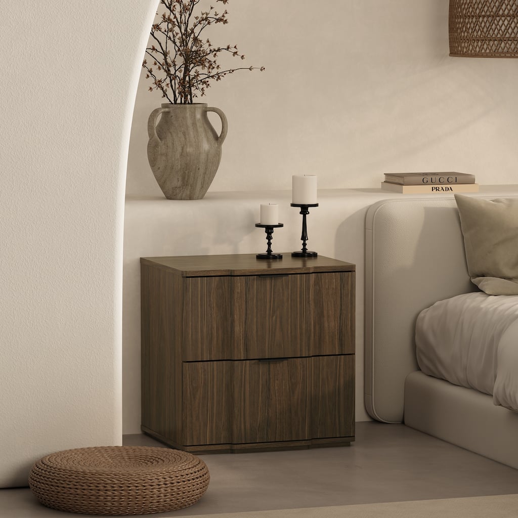 Manhattan Comfort Clive 22 Inch 2 Drawer Nightstand