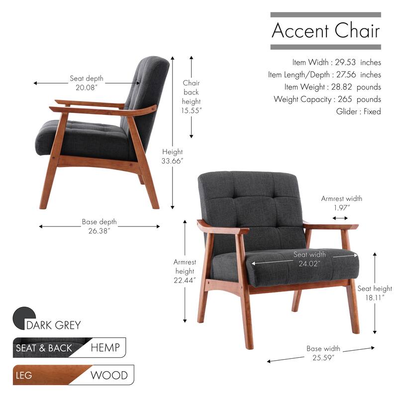 Carson Carrington Ingerod Hemp Upholstery Accent Chair
