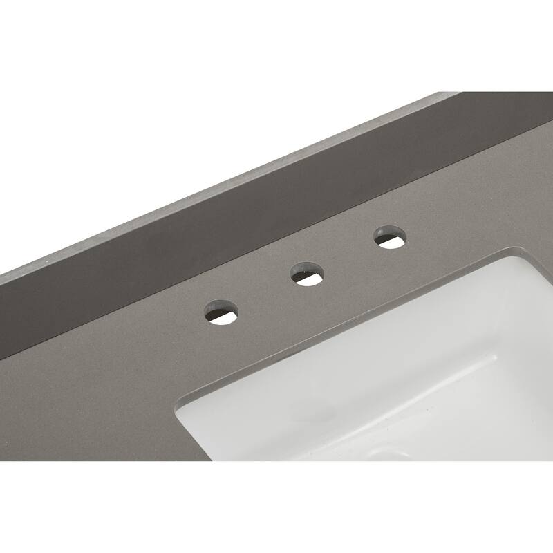 Altair Madrid Bathroom Vanity Countertop in Concrete Grey with White Sink without Vanity