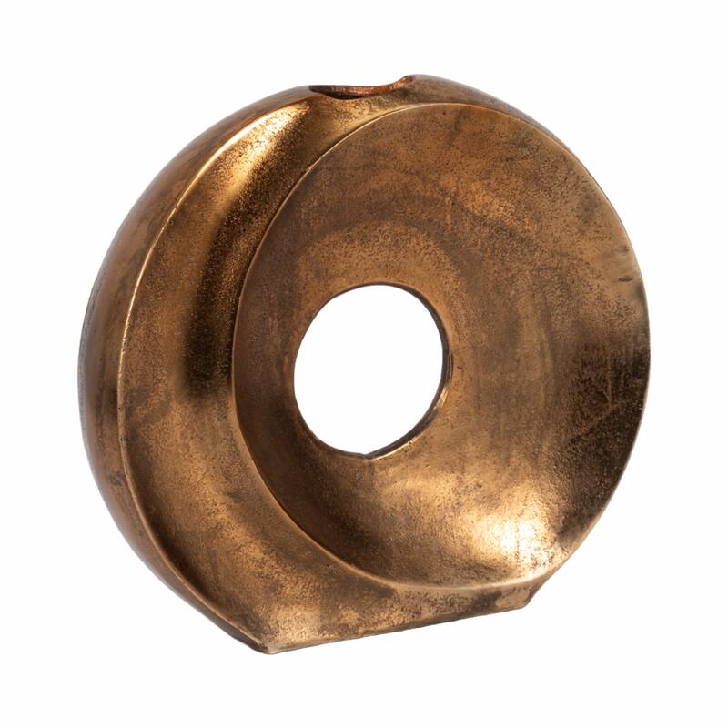 Sagebrook Home Belvine, Metal Cutout Vase, Bronze, Round, Solid Color