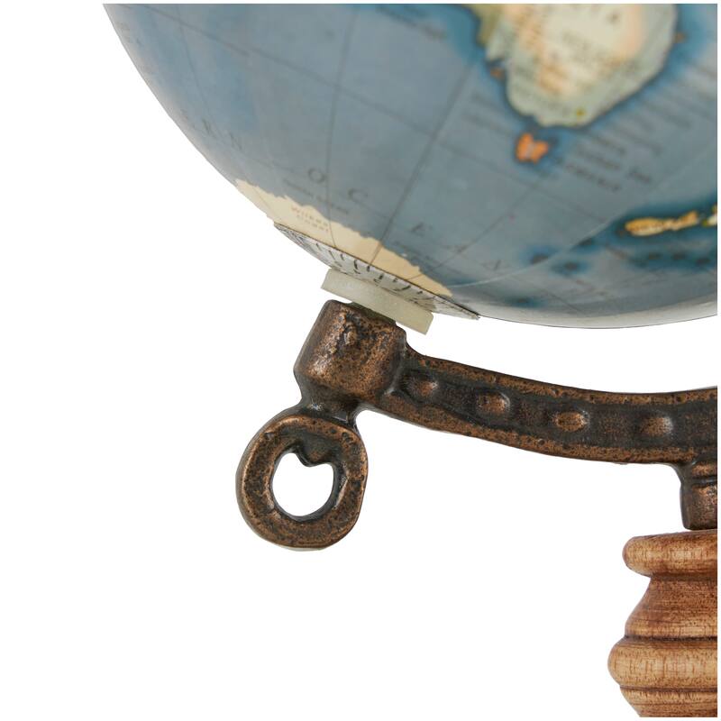 Brown Plastic Globe with Wood Base