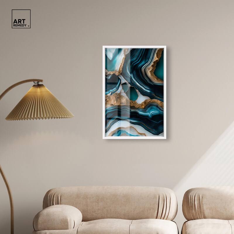 Teal Tectonic II Shadowbox by Art Remedy