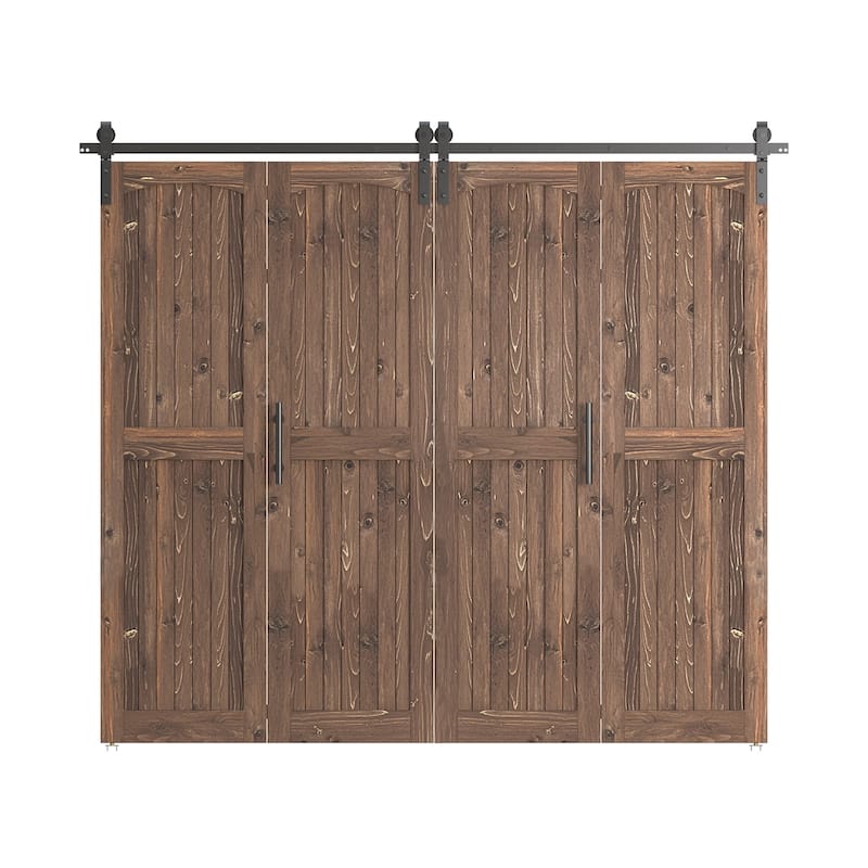 Coast Sequoia Arch Top 30in./36in./48in./60in./72in./96in. x 84in. Knotty Pine Wood Unfinished Bi-Fold Door With Hardware Kit