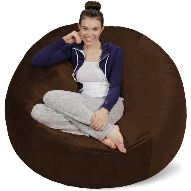 5-foot Bean Bag Chair Large Memory Foam Bean Bag - Chocolate - Large
