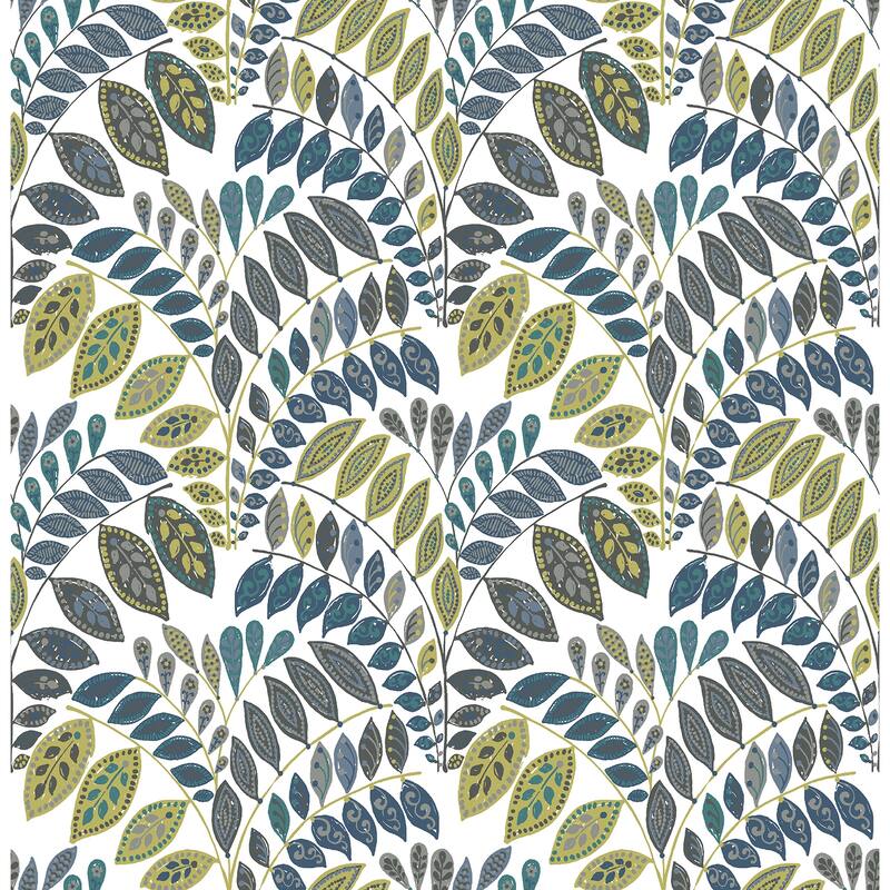 A-Street Prints Fiddlehead Green Botanical Wallpaper