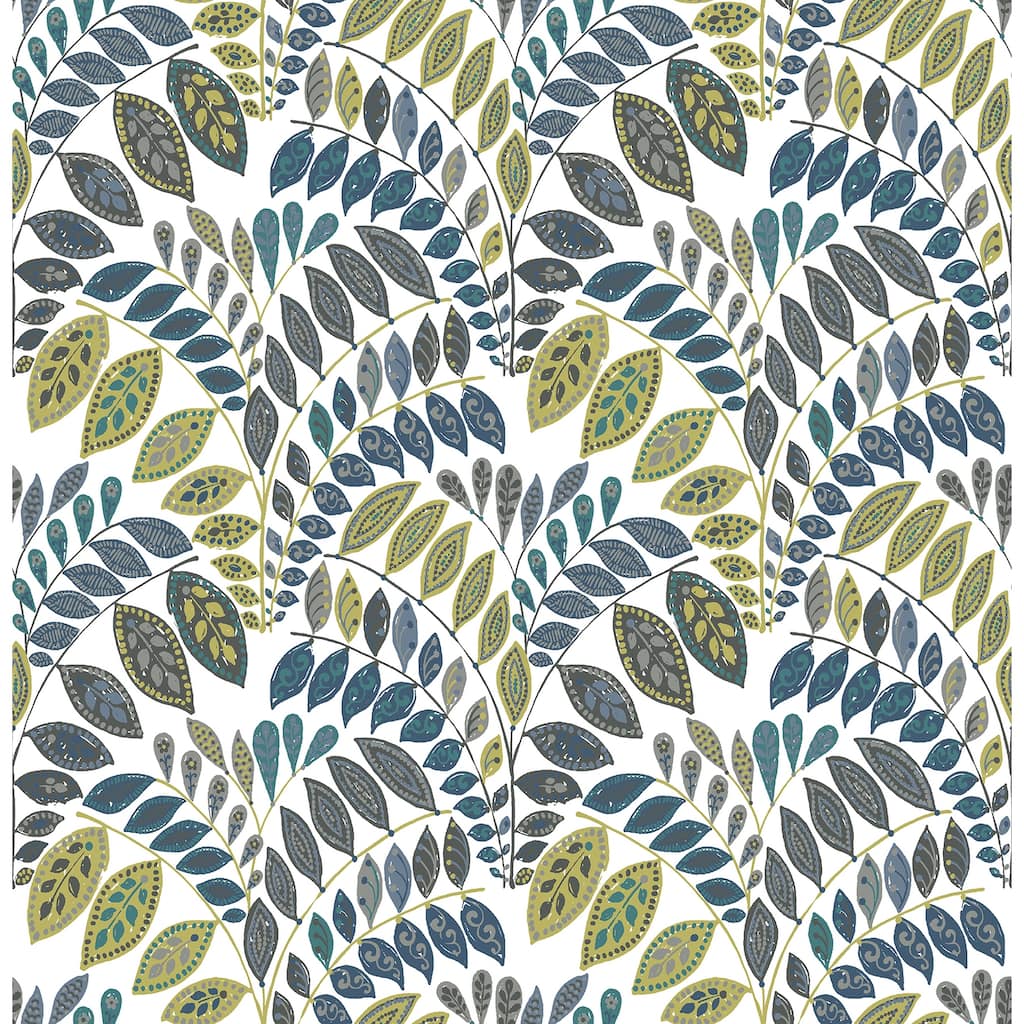 A-Street Prints Fiddlehead Green Botanical Wallpaper