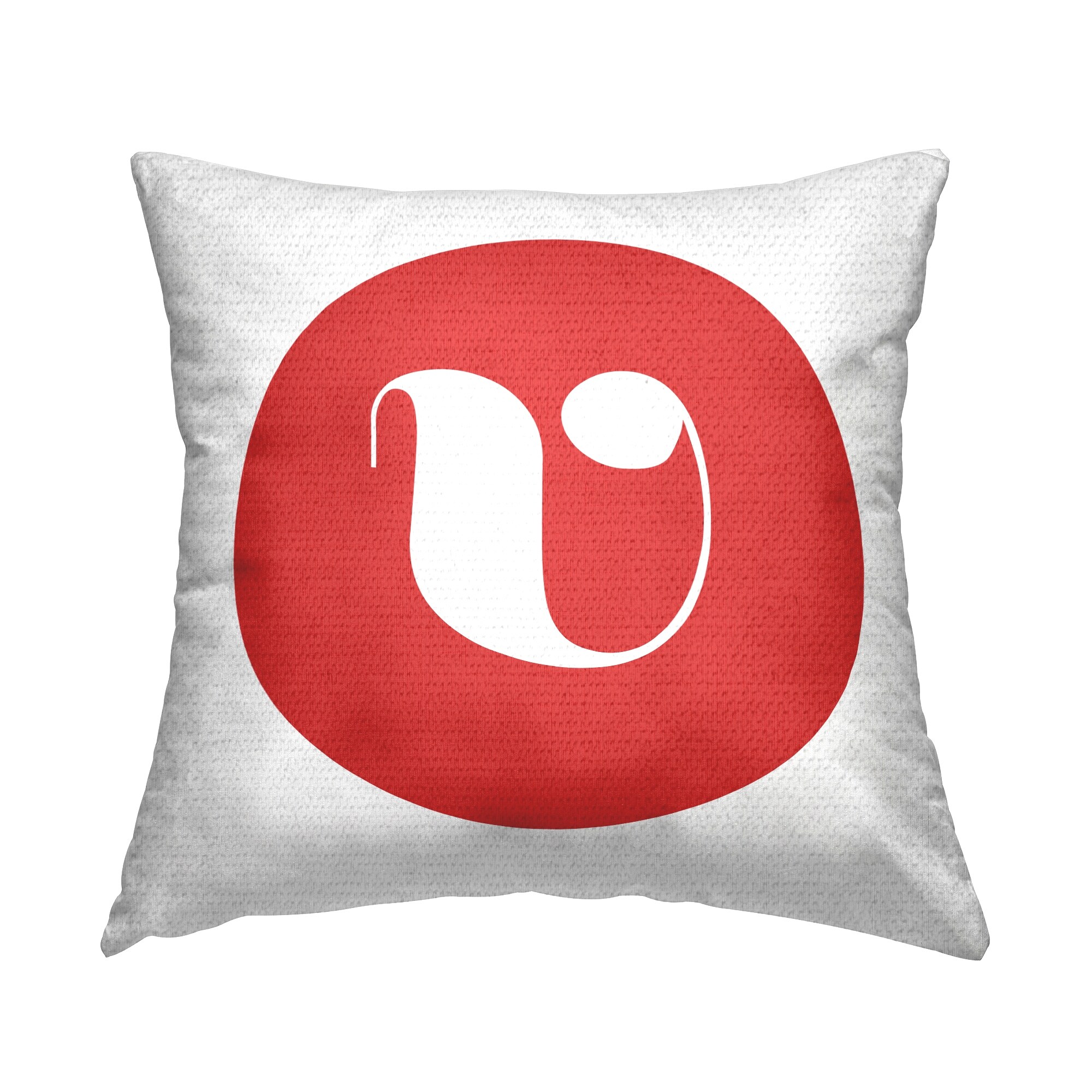Stupell Red Initial Printed Outdoor Throw Pillow Design by Lil' Rue