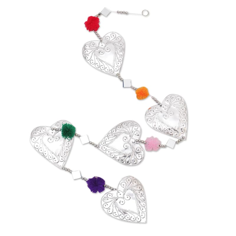 Novica Handmade Love Colors Aluminum Garland