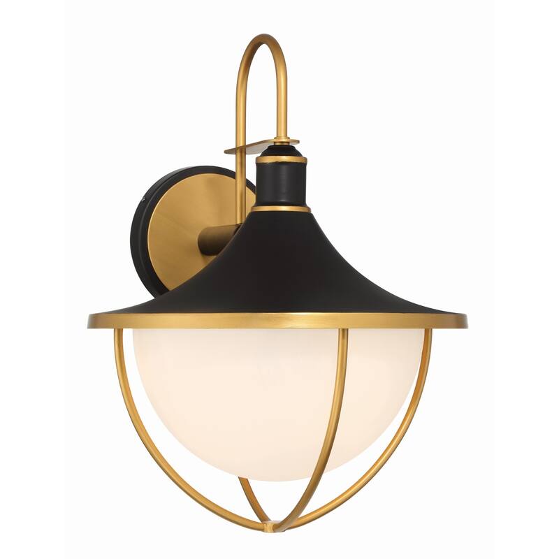 Crystorama Lighting Group ATL-703 Atlas 3 Light 22" Tall Outdoor Wall - Matte Black / Textured Gold