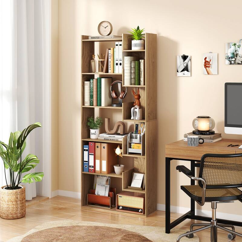 Costway 1/2 PCS 6-tier Bookshelf Tall Display Shelf with 11 Open - See Details