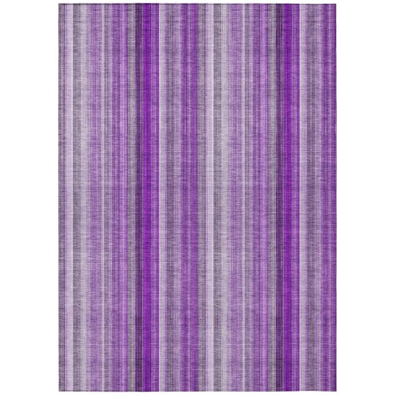 Machine Washable Indoor/ Outdoor Striped Chantille Rug
