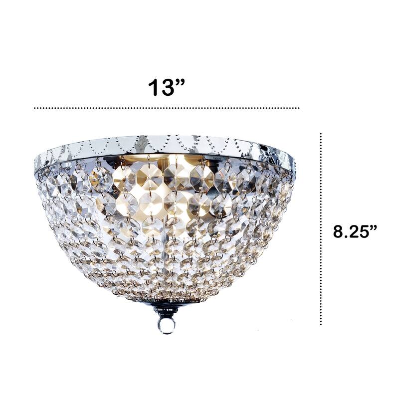 2 Light Flush Mount Ceiling Light - Modern Crystal Chandelier for Hallway, Bedroom, Living Room - 13