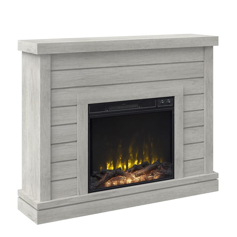 Shiplap Wall Mantel Electric Fireplace - Sargent Oak