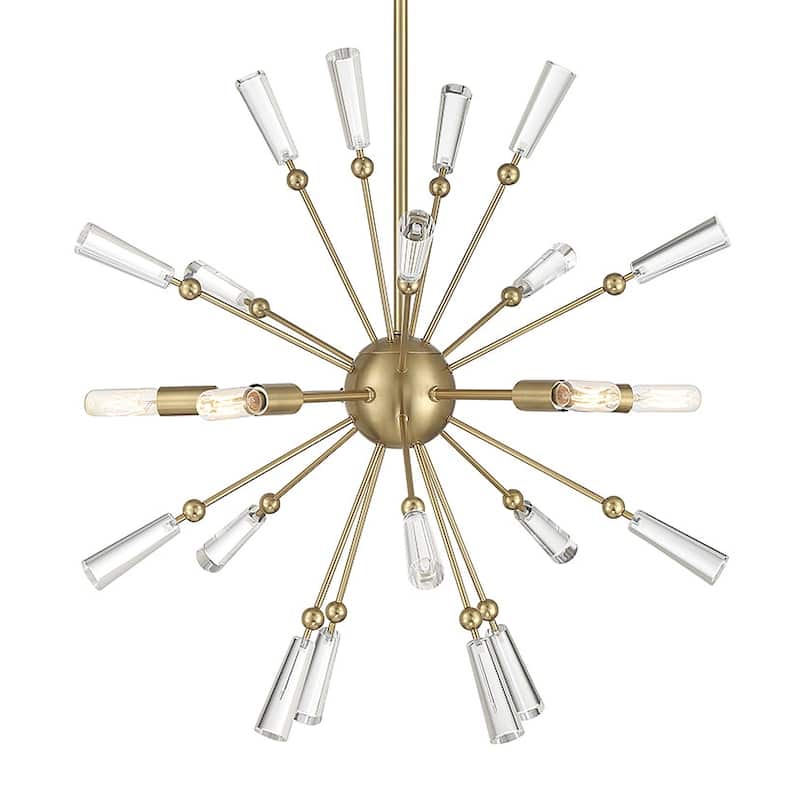 Meridian M7028 5 Light 26" Wide Abstract Sputnik Chandelier - Natural Brass