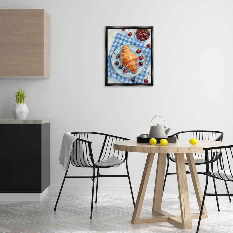 Stupell Cherries & Croissant Breakfast Framed Floater Canvas Wall Art Design By Lil' Rue
